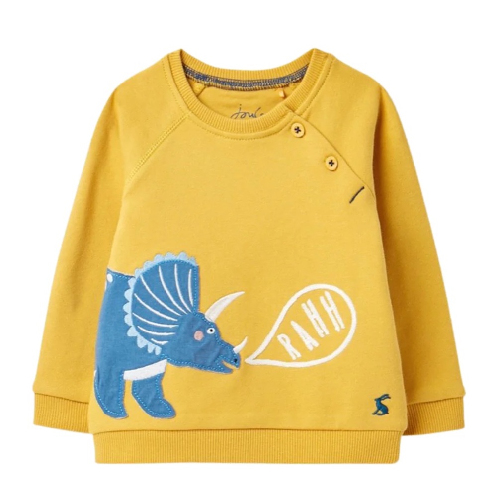 Joules Yellow Baby Dino Sweatshirt